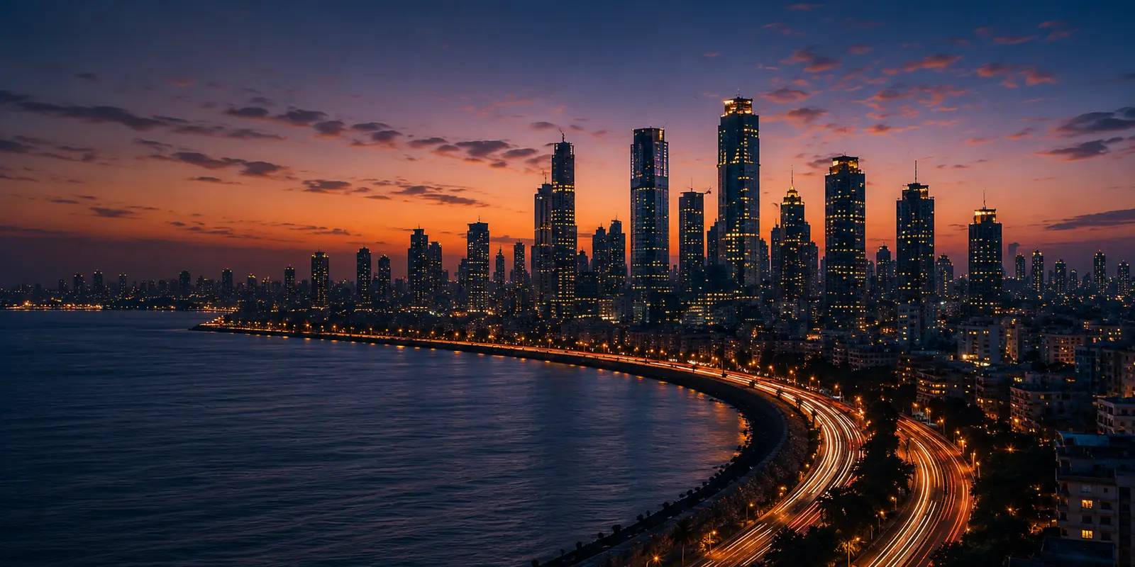 Mumbai skyline at dusk